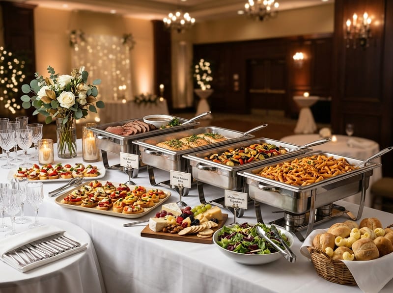Elegant buffet catering setup